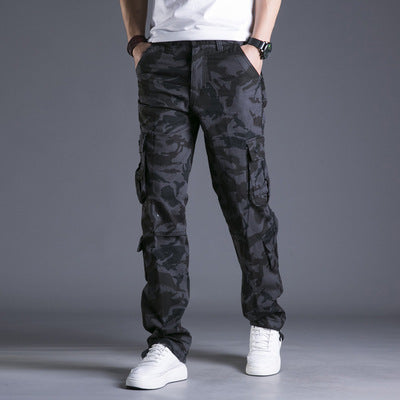 Pantalones Cargo Sueltos de Algodón con Múltiples Bolsillos - Camuflaje Hombre Talla Grande - Image 5