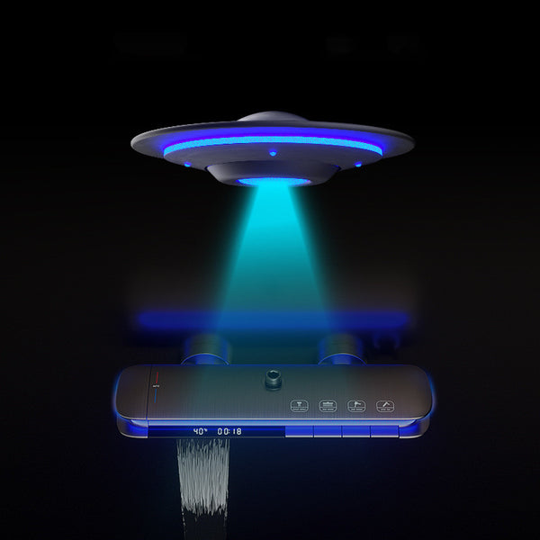 Conjunto de Ducha Termostático con Pantalla Digital Dual y Luz Ambiental