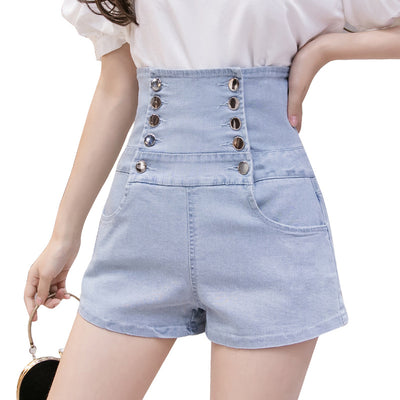 Short Denim Cintura Ultra Alta Doble Botonadura - Image 16