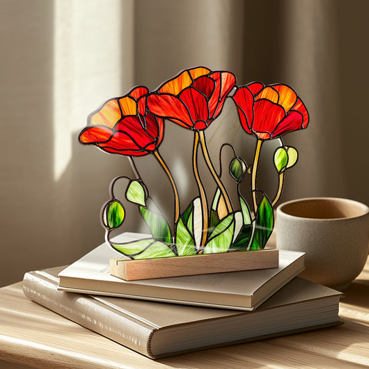 Adornos Decorativos Acrílicos con Efecto Cristal - Flores y Paisajes - Image 42