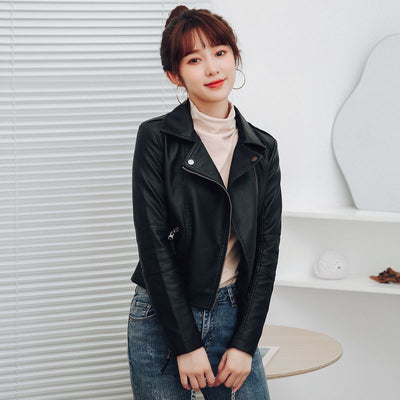 Chaqueta de Cuero Coreana Slim Plus Size con Forro Polar Desmontable - Image 9