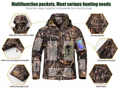 Chaqueta Táctica Impermeable Camuflaje Silencioso para Hombre - Image 7