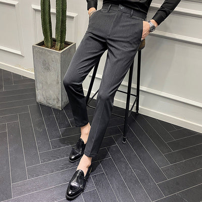 Pantalones Casuales Slim Fit de Color Liso - Elegancia Inglesa - Image 11