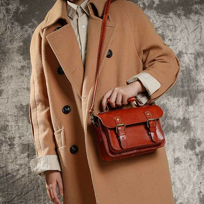 Bolso de Cuero Vintage Artesanal para Mujer - Cuero Vegetal Curtido