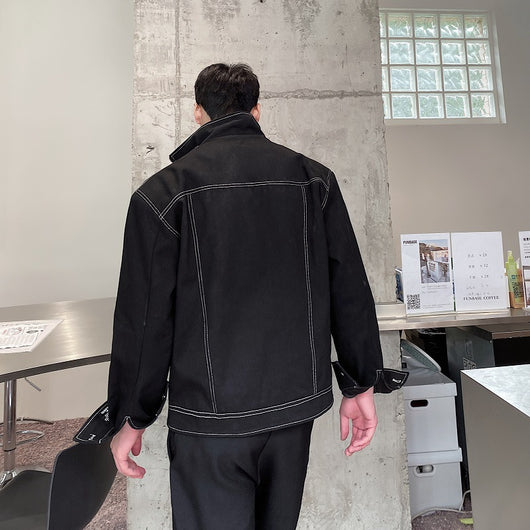 Chaqueta Táctica de Trabajo con Cuello Mao y Detalles en Contraste - Image 14