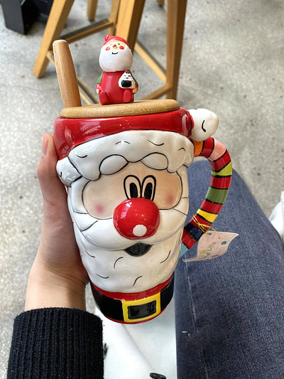 Taza Cerámica Navideña con Diseño Reno y Papá Noel - Image 9