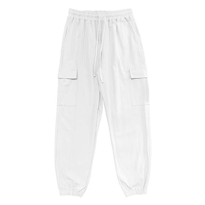 Pantalones Casuales de Algodón y Lino con Múltiples Bolsillos y Cordón Ajustable - Image 17