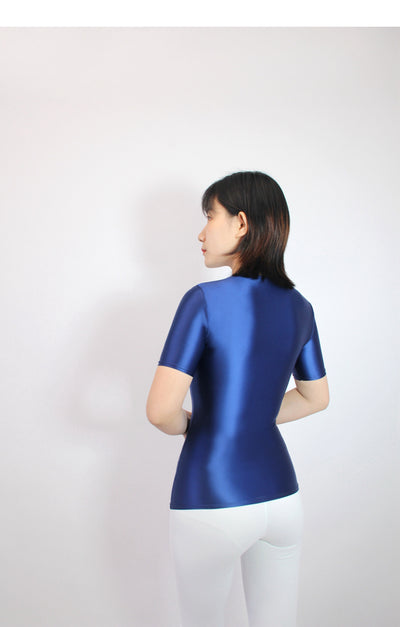 Playera Ajustada de Manga Corta en Spandex para Mujer - Image 4