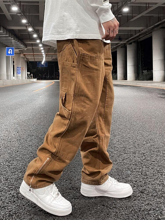 Pantalones Cargo Jeans Sueltos de Cadena Estilo Urbano - Image 7