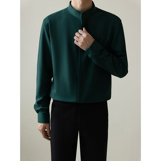 Camisa de Negocios Moderna Hombre Corte Coreano Antimanchas sin Arrugas - Image 8