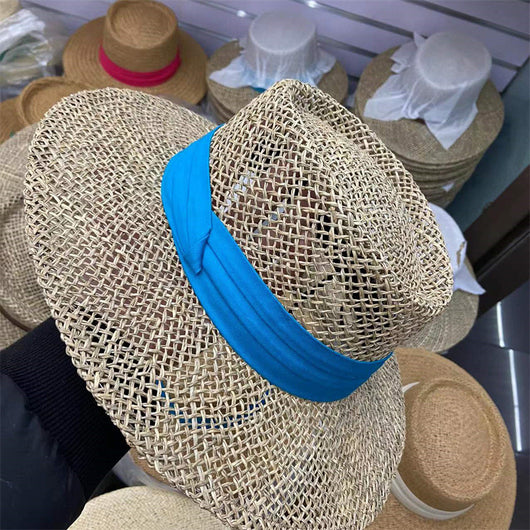 Sombrero de Paja Retro Británico para Mujer con Ala Plana - Image 17