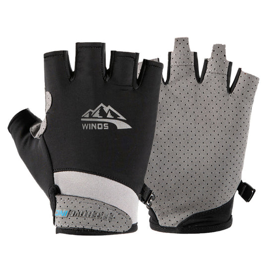 Guantes de Verano para Hombre con Dos Dedos Descubiertos para Pesca y Ciclismo