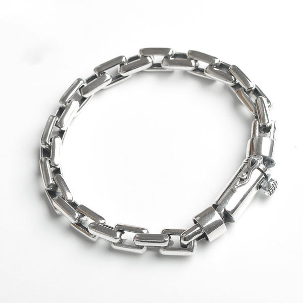 Pulsera de Plata Esterlina S925 Vintage para Parejas - Hombre y Mujer