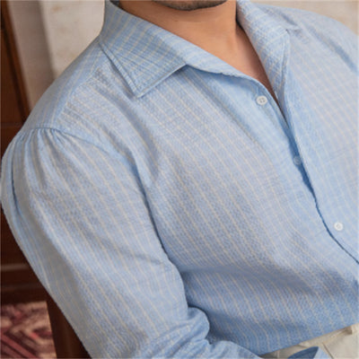 Camisa Casual Seersucker Transpirable con Cuello - Tecnología Avanzada para Hombre - Image 2