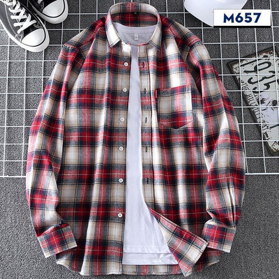 Camisa de Cuadros Casual Delgada para Hombre Primavera-Otoño - Image 2
