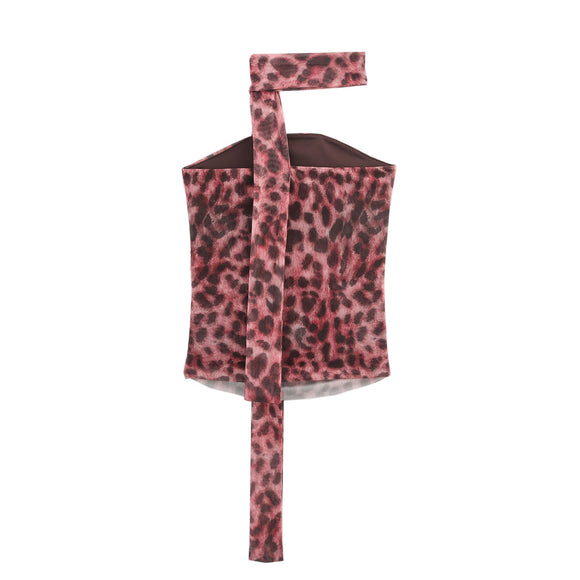 Blusa Escotada con Estampado Animal Print