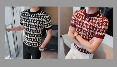 Suéter Camiseta Slim Cuello Redondo Transpirable Estilo Coreano Manga Corta - Image 8