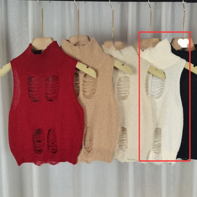 Chaleco Tejido Cuello Alto con Cutouts Adelgazante para Mujer - Image 10