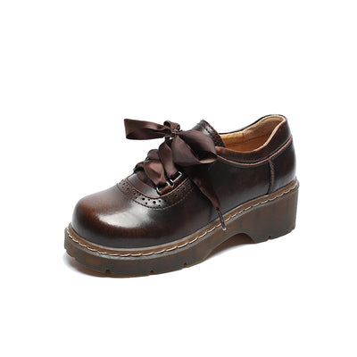 Zapatos Escolares Plataforma en Cuero para Mujer - Image 5