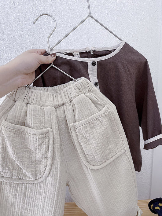 Pantalones Casuales de Algodón y Lino para Niños y Niñas - Image 11