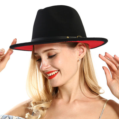 Sombrero Fedora Jazz con Combinación de Colores - Estilo Europeo y Americano - Image 5