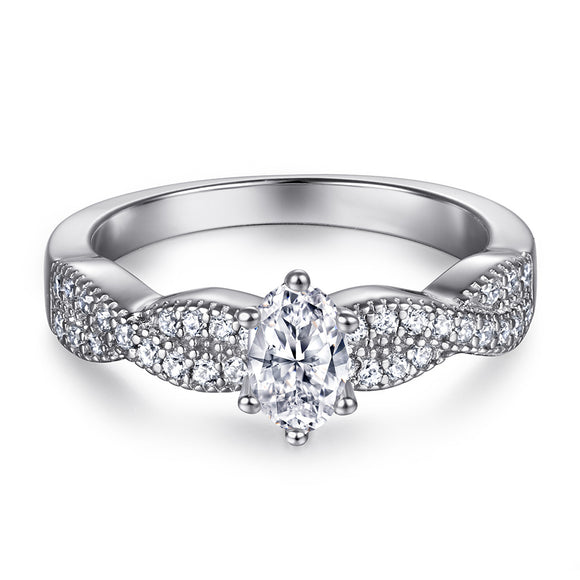 Juego de Anillos de Moda para Mujer con Diamantes