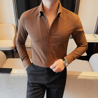 Camisa Manga Larga Hombre Estilo Británico Casual Ejecutivo - Image 2