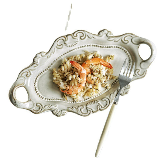 Plato de Cerámica Retro con Relieve Elegante para Comedor - Image 7
