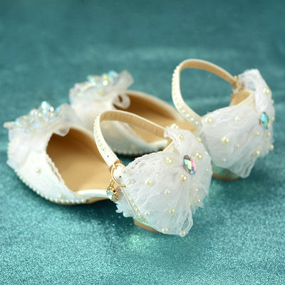 Zapatos de Cuero Elegantes con Cristales para Niñas - Tacón Alto Verano - Image 2