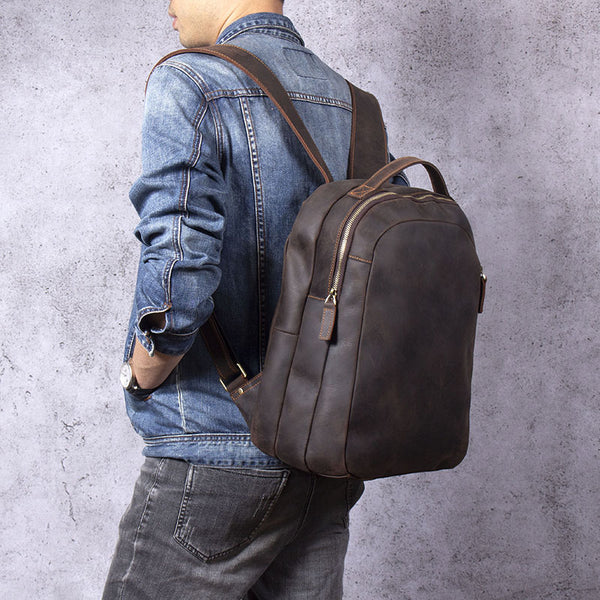 Mochila Vintage de Cuero Genuino - Diseño Minimalista y Funcional