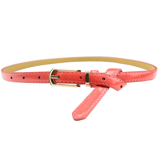 Cinturón de Cuero Charol para Mujer con Hebilla de Color Caramelo - Image 22