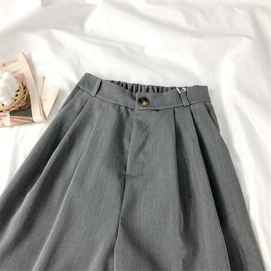 Pantalones Grises de Verano para Mujer - Corte Recto Tela Ligera - Image 6