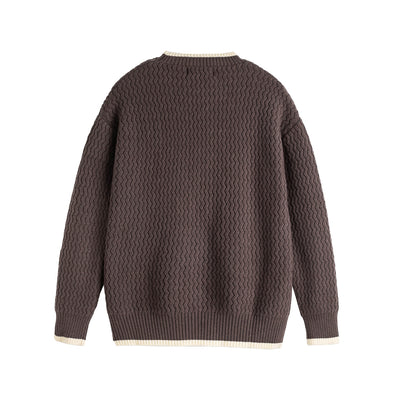 Suéter de Cuello Redondo con Bloques de Color para Hombre - Image 11