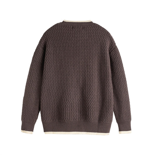 Suéter de Cuello Redondo con Bloques de Color para Hombre - Image 11