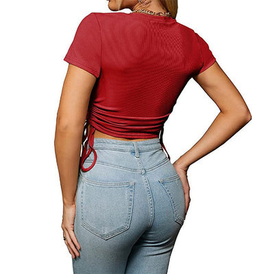 Top de Verano para Mujer Cuello Redondo Manga Corta Ombliguero - Image 16