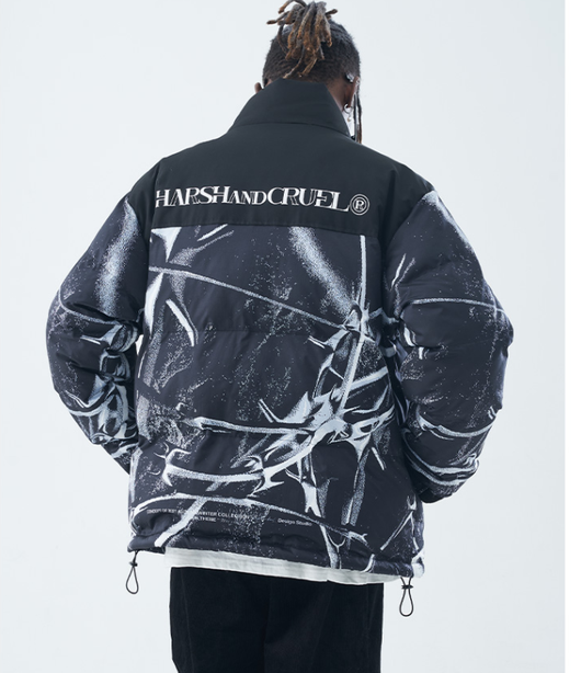 Chaqueta de Algodón Grueso con Cuello Alto y Etiqueta 3D Personalizada - Image 4