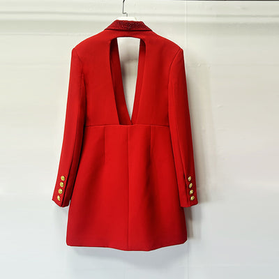Blazer Elegante Verde Esmeralda con Escote Profundo y Bordado Artesanal - Image 22