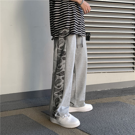 Pantalones Casual Retro Coreanos con Costura Floral y Cintura Ajustable - Image 5
