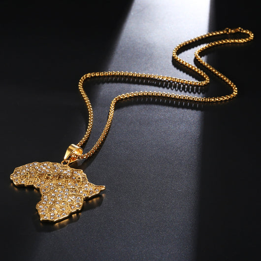 Collar con Colgante de Mapa de África y Diamantes - Image 11