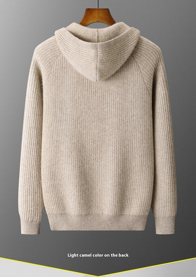 Cardigan con Capucha de Lana Gruesa para Hombre - Corte Holgado y Casual - Image 17