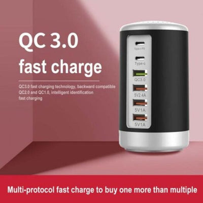 Adaptador Cilíndrico 6 Puertos 65W con Carga Rápida de Alta Potencia - Image 4