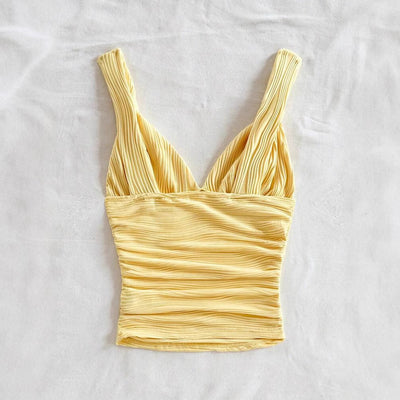 Blusa Escotada con Pliegues Ajustada - Diseño Europeo Moderno - Image 2