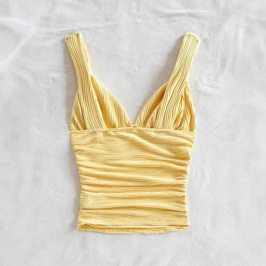 Blusa Escotada con Pliegues Ajustada - Diseño Europeo Moderno - Image 2