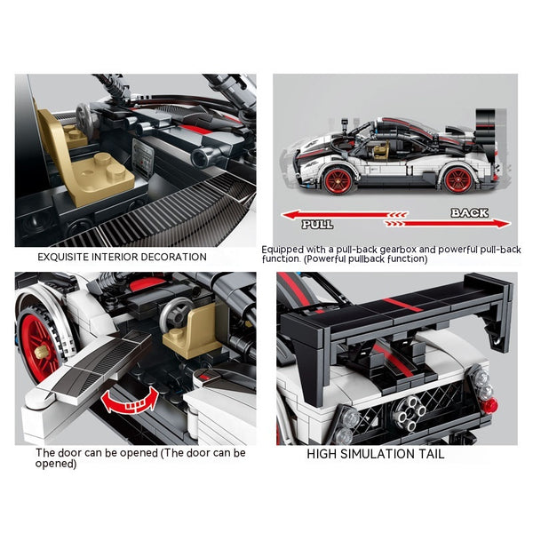 Auto de Carreras Jiji con Bloques de Construcción - Juguete Armable de Partículas Pequeñas