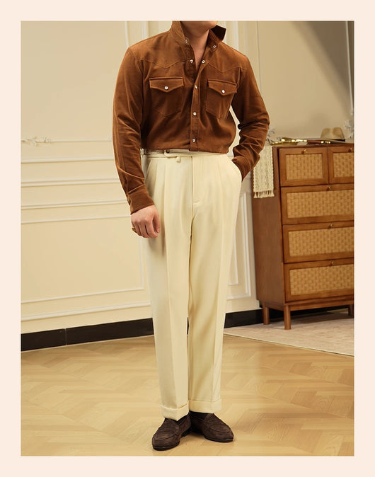 Camisa Casual de Negocios para Hombre en Algodón Puro con Tejido Texturizado - Image 12