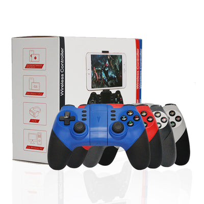 White and black mobile game controller with a central phone mount, D-pad, dual joysticks, and action buttons. - Image 8