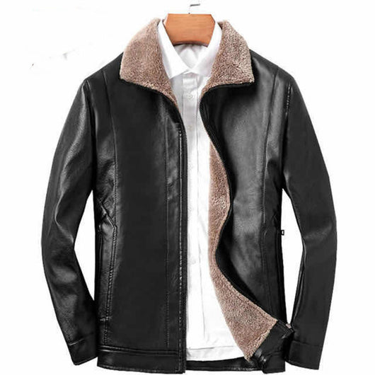 Chaqueta de Cuero PU con Pelaje para Hombre Adulto y Mayor - Image 2