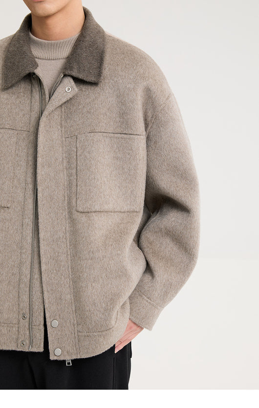 Chaqueta de Lana Doble Faz con Cuello de Lana de Cordero Premium - Image 18