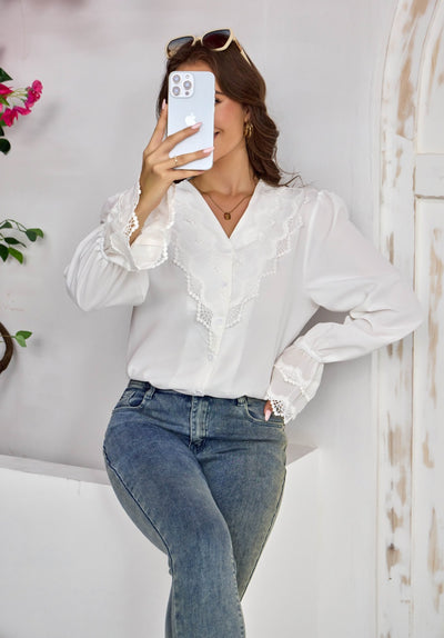 Blusa Francesa con Mangas Acampanadas Elegantes - Image 16