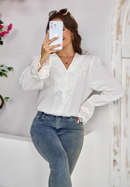 Blusa Francesa con Mangas Acampanadas Elegantes - Image 16